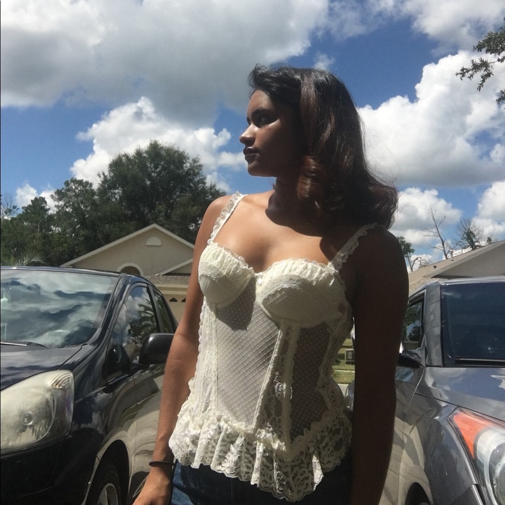 H&M lace white corset